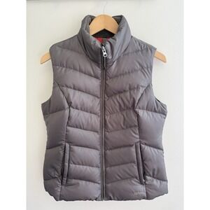 Eddie Bauer Goose Down Fill Vest Puffer Green Men's S Full Zip Pockets EB550